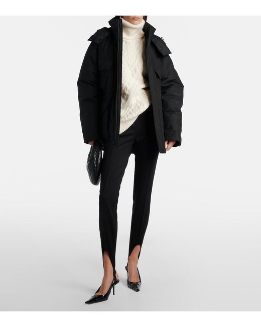 Saint Laurent Black Jersey Stirrup Leggings