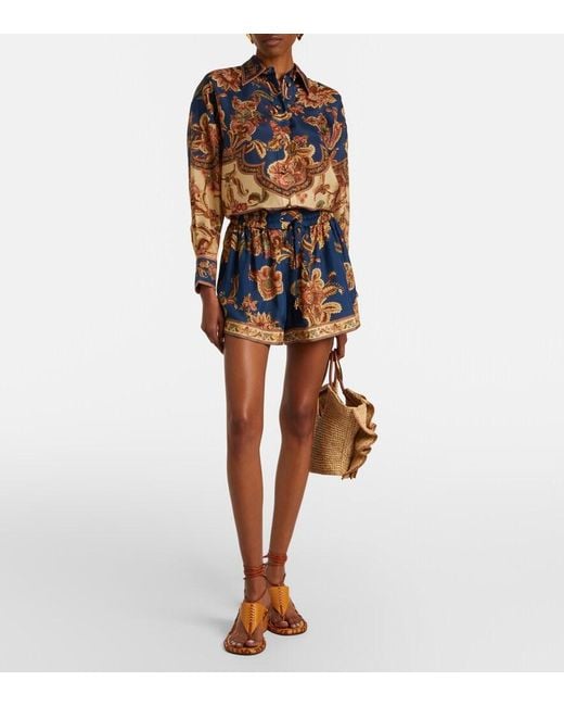 Zimmermann Multicolor Aster Printed Silk Shirt