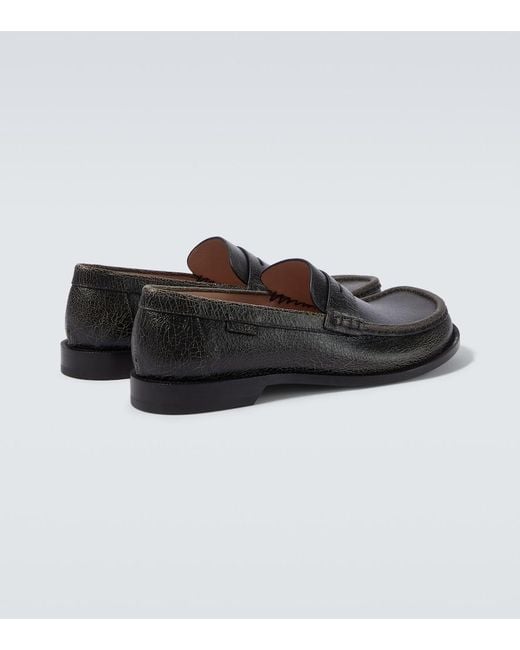 Loewe Black Campo Leather Penny Loafers for men