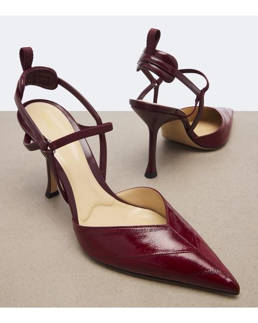 Fendi Red Very Colibri Leather Slingback Pumps