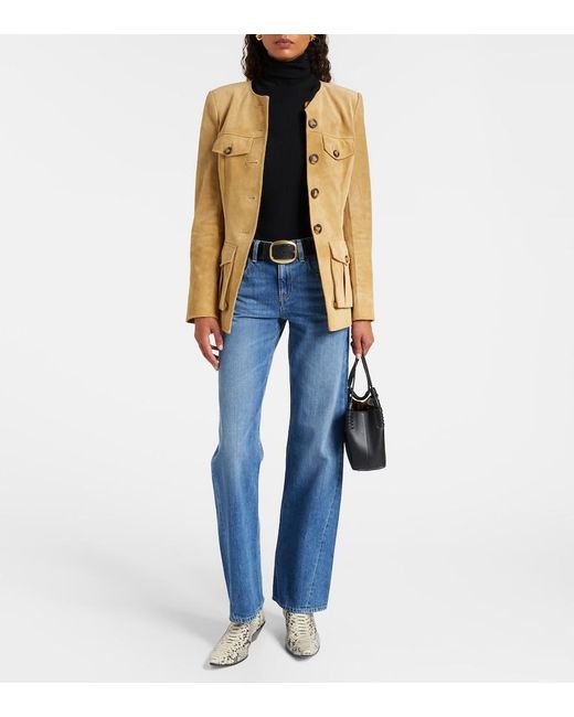 Veronica Beard Natural Orrin Suede Jacket