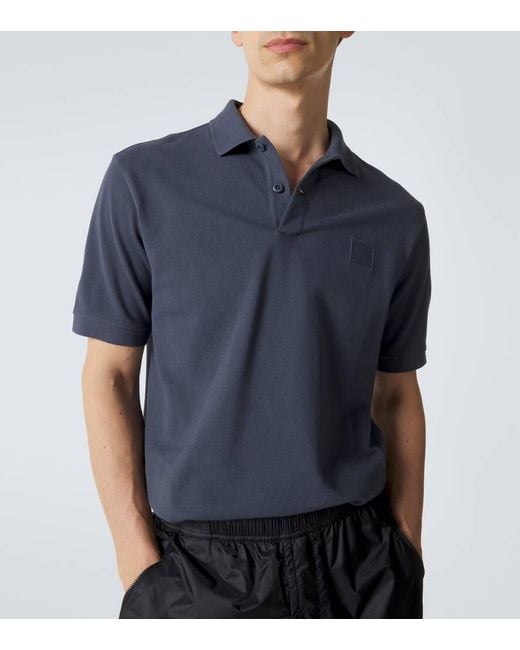 Stone Island Blue Cotton Polo Sweater for men