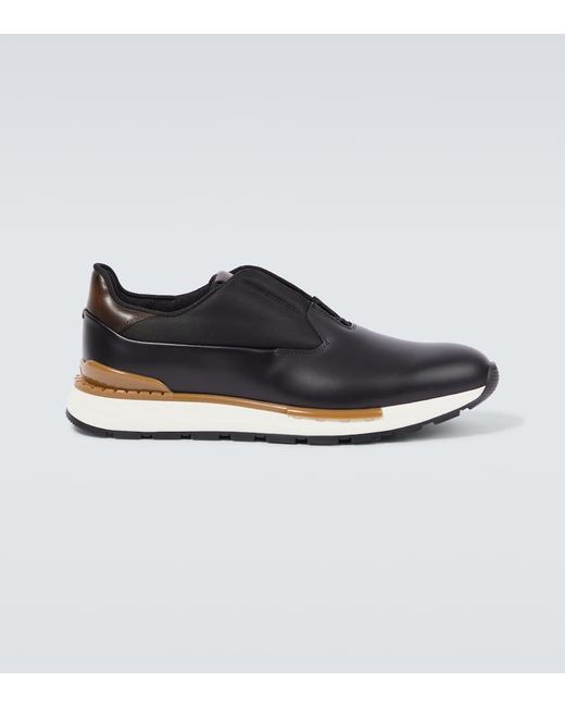 Berluti Blue Fast Track Leather Sneakers for men