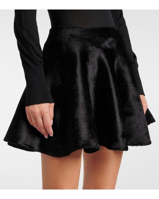 Minifalda Flared De Mezcla De Lana Alaïa de color Black