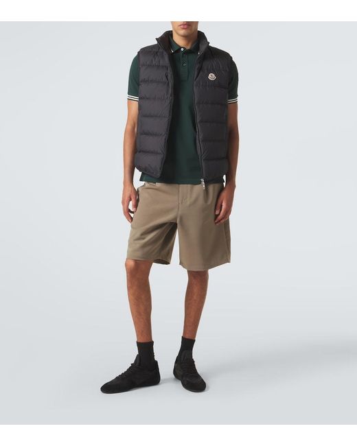 Moncler Green Cotton Pique Polo Shirt for men