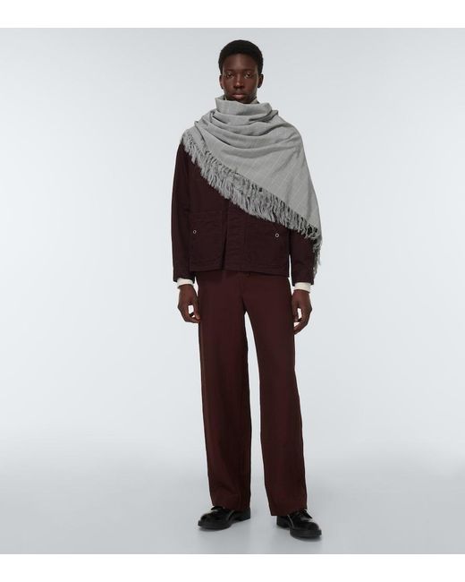 Undercover Gray Checked Scarf for men