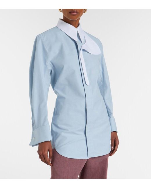 Bottega Veneta Blue Cotton Oxford Shirt
