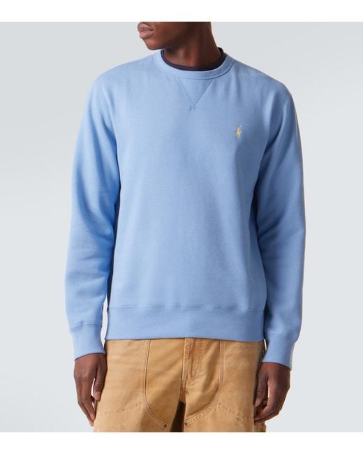 Polo Ralph Lauren Blue Cotton-Blend Sweatshirt for men