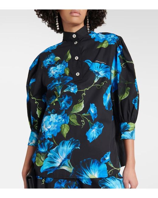 Camicia in cotone di Dolce & Gabbana in Blue
