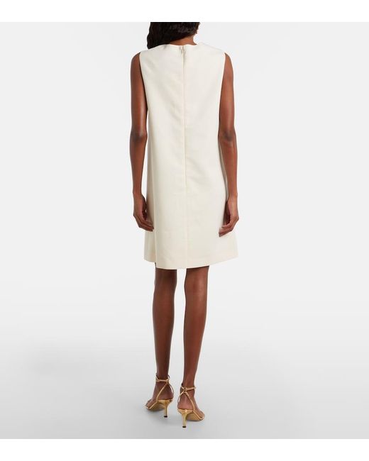 Oscar de la Renta White Allium Wool-Blend Minidress
