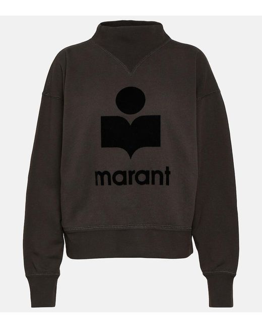 Isabel Marant Black Moby Logo Cotton-blend Sweatshirt