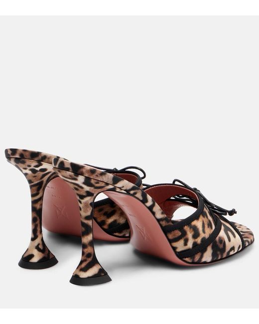 AMINA MUADDI Brown Eleonora Leopard-Print Mules
