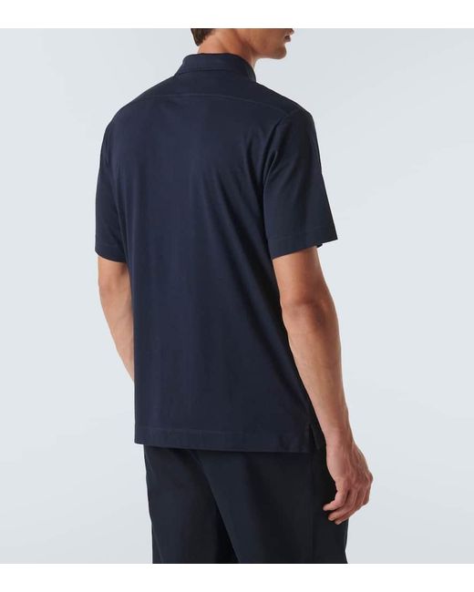 Dries Van Noten Polohemd Aus Baumwoll-Jersey in Blue für Herren