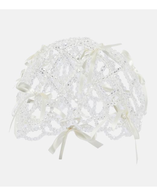 Simone Rocha White Bridal Crystal-embellished Veil