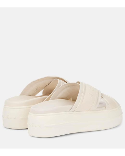 Hogan Natural Plateausandalen Skyscraper Mit Leder