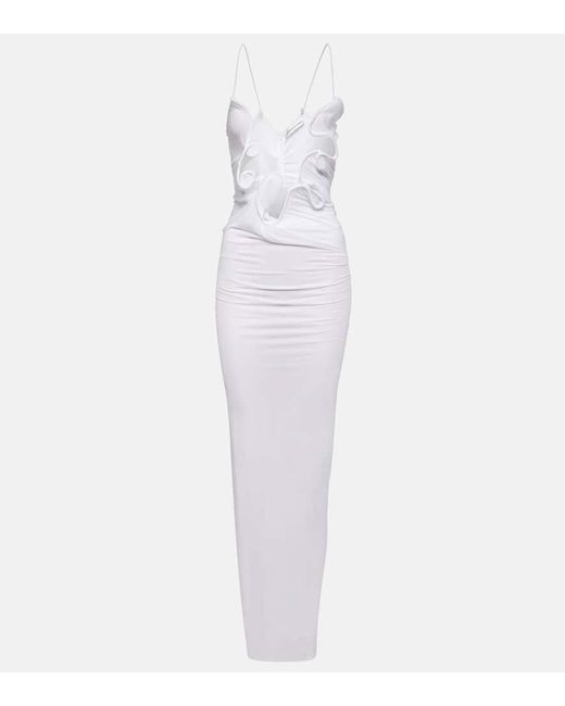 Christopher Esber White Molded Venus Cutout Jersey Gown