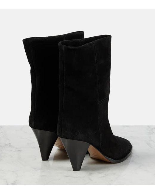 Isabel Marant Black Ankle Boots Rouxa Aus Veloursleder