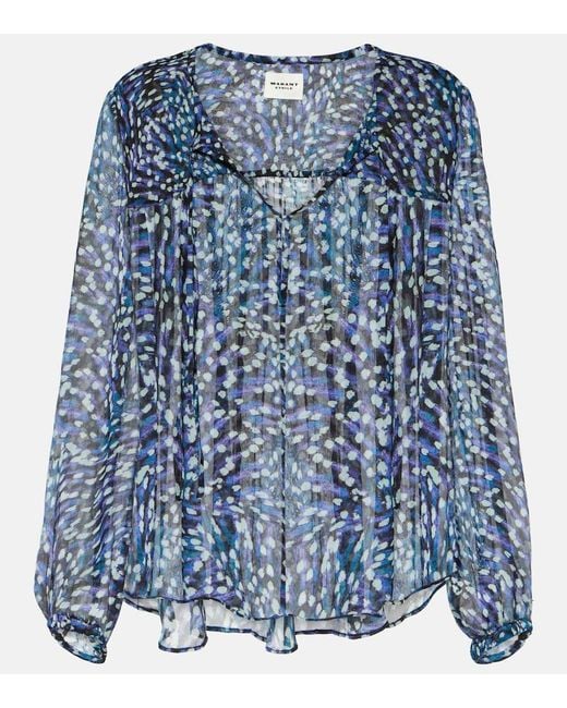 Isabel Marant Blue Daytonea Printed Blouse