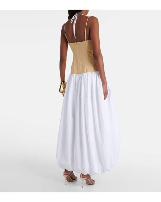 Jonathan Simkhai White Pfeiffer Cotton And Linen-Blend Midi Dress