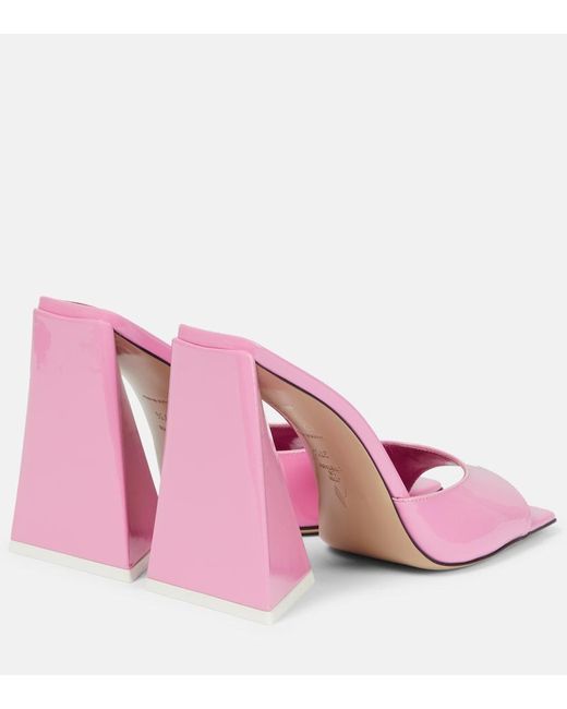 The Attico Pink Devon Patent Leather Mules