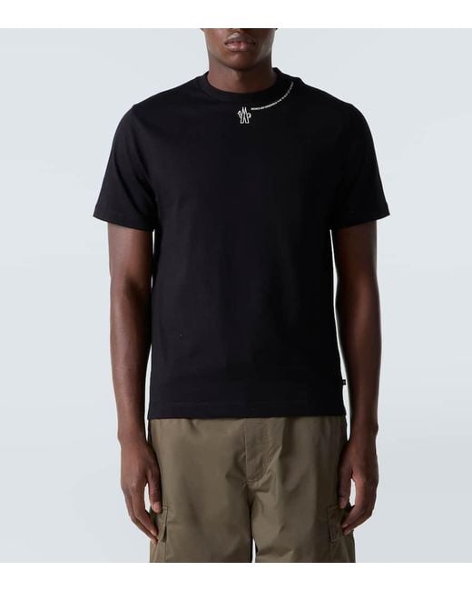 Moncler Black Logo Cotton Jersey T-Shirt for men