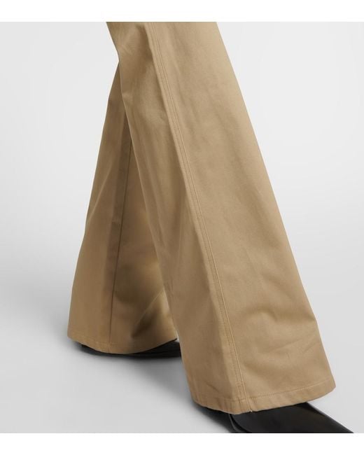 Nili Lotan Natural Quentin High-Rise Cotton Flared Pants