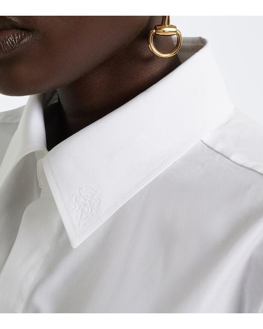 Gucci White Cotton Poplin Shirt