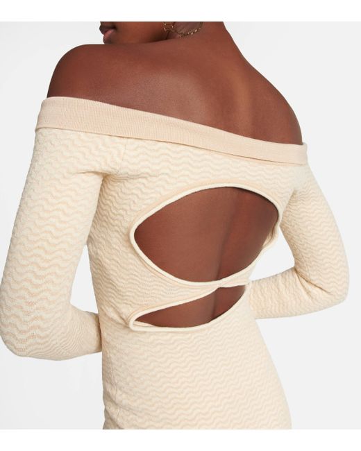 Jacquemus Natural La Robe Pampero Cotton-blend Midi Dress