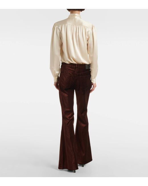 Citizens of Humanity Brown High-Rise Velvet Flared Pants