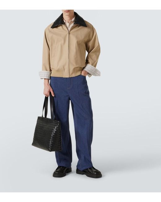 Bottega Veneta Black Intrecciato Small Leather Tote Bag for men