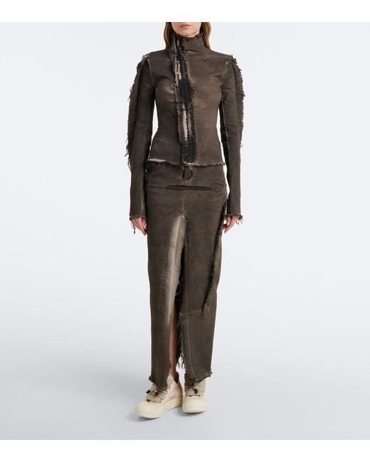 Rick Owens White Drkshdw Jumbolace Denim Sneakers