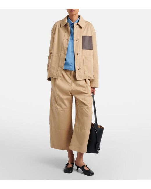 Loewe Natural Leather-Trimmed Cotton Jacket