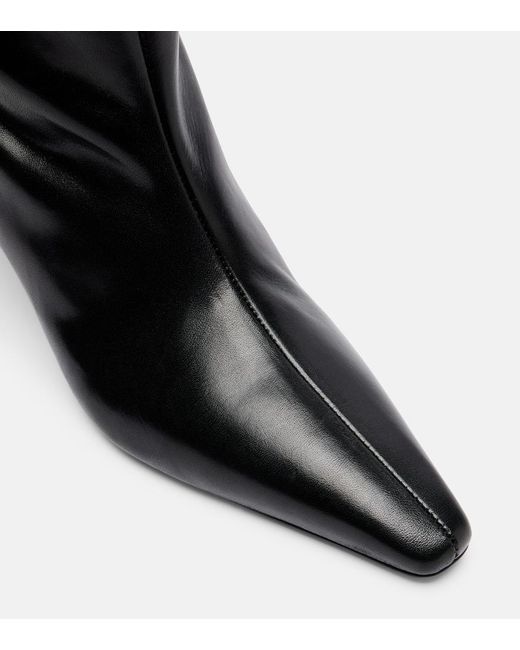 Jude Black Cave Leather Knee-High Boots