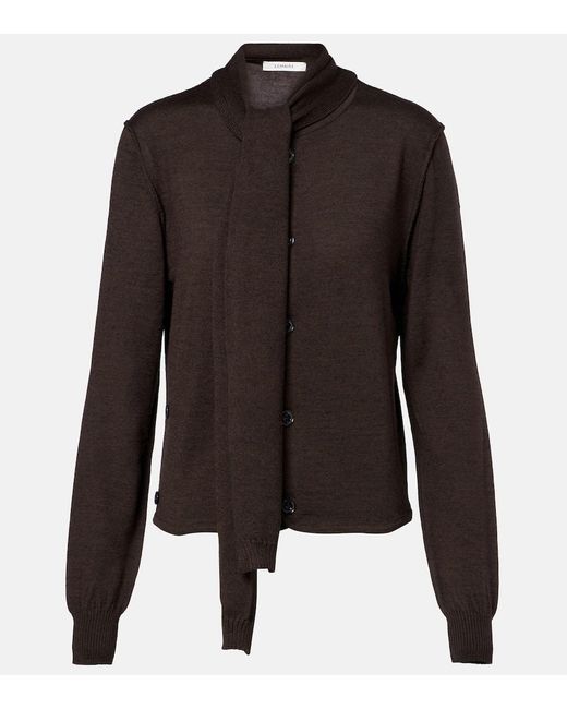 Lemaire Black Cardigan Aus Einem Wollgemisch