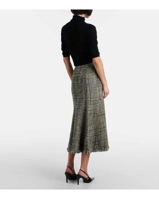 Jupe Midi En Tweed Erdem en coloris Green