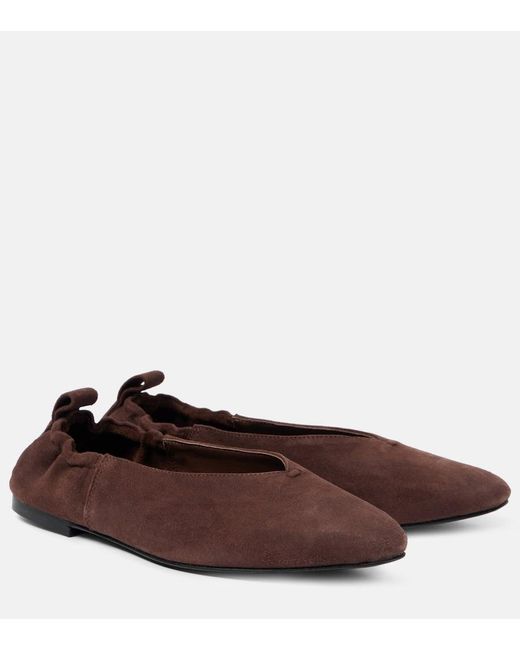 A.Emery Brown Suede Pointed-Toe Ballet Flats