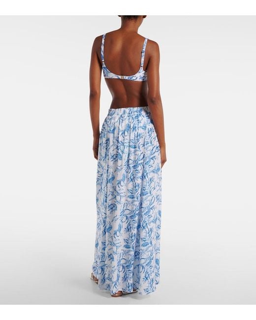 Melissa Odabash Blue Mira Printed Maxi Skirt