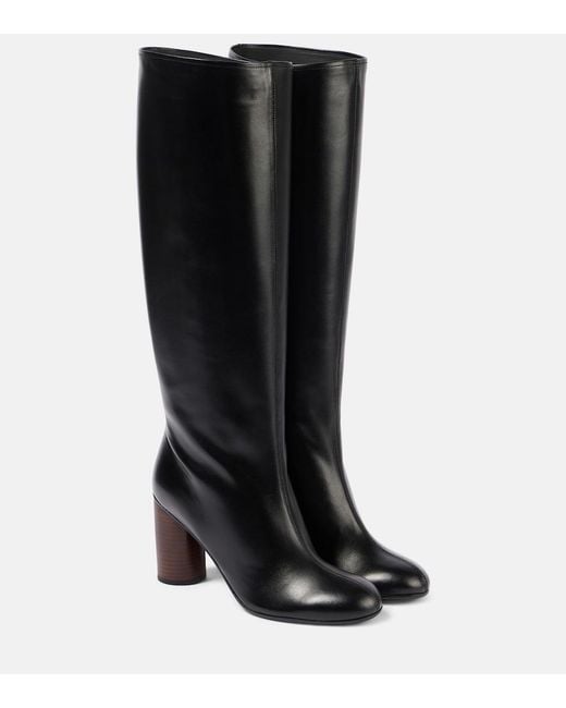 Co. Black Leather Knee-High Boots