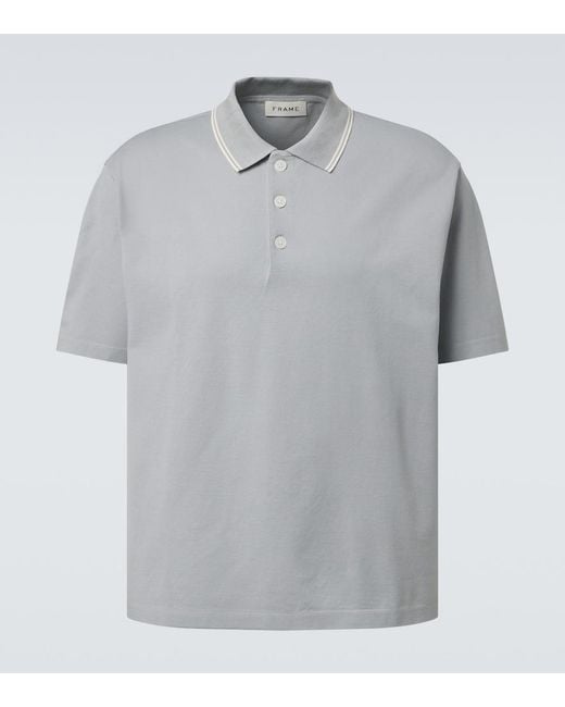 FRAME Gray Cotton Pique Polo Shirt for men