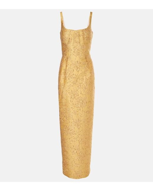 Emilia Wickstead Metallic Sharon Floral Jacquard Gown