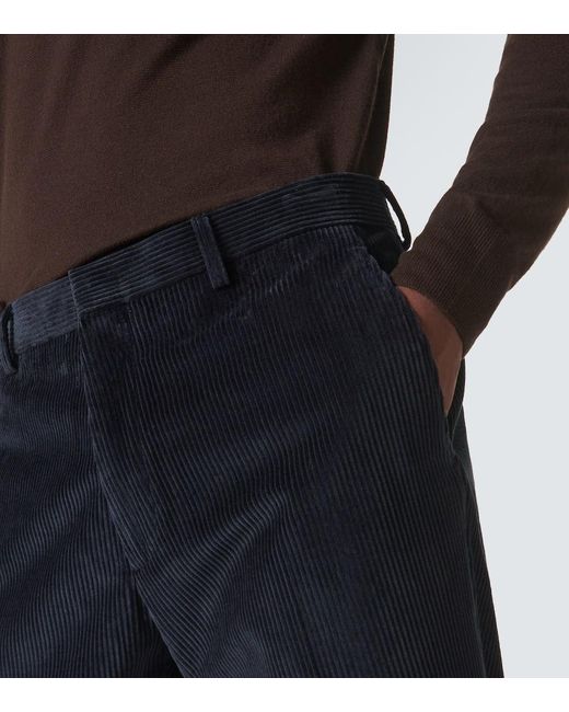 Loro Piana Gerade Hose Aus Baumwoll-Cord in Blue für Herren