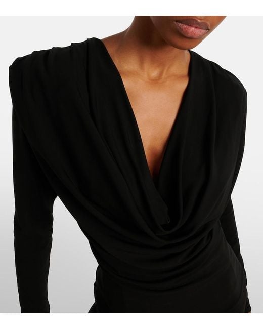 Wardrobe NYC Black Draped Jersey Top