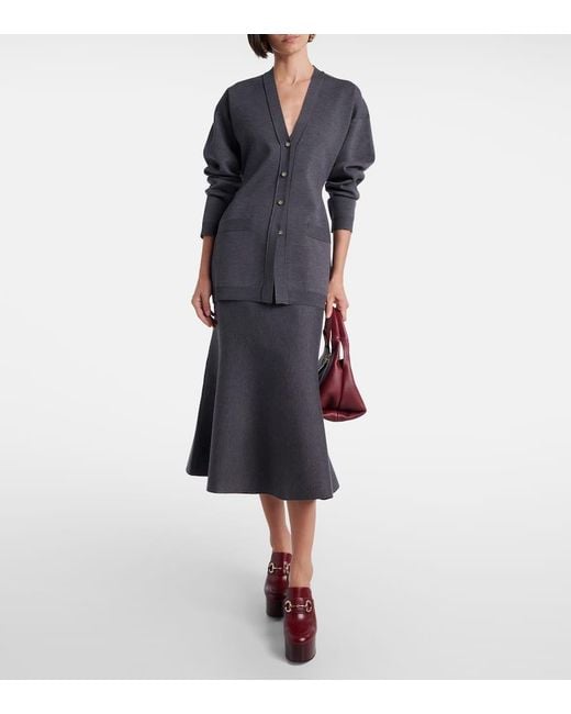 Gucci Black Midirock Aus Einem Wollgemisch