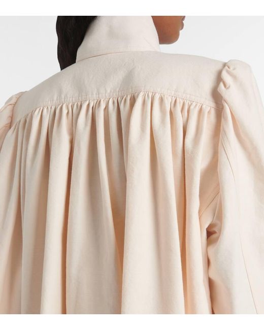 Chloé Natural Gathered Cotton Canvas Jacket