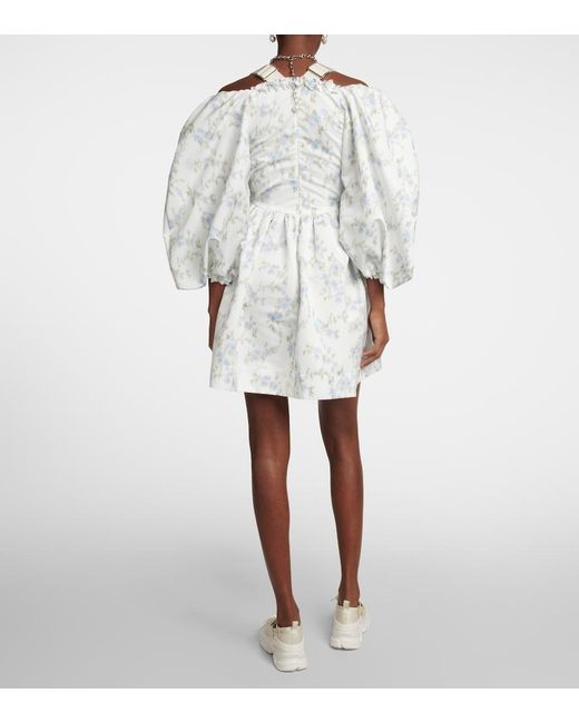 Simone Rocha White Puff-Sleeve Minidress