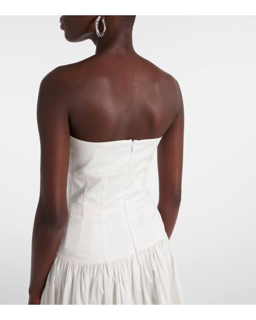 TOVE White Lauryn Strapless Cotton-blend Midi Dress