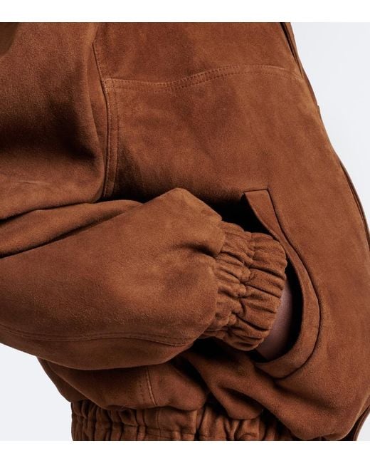 Magda Butrym Brown Suede Bomber Jacket