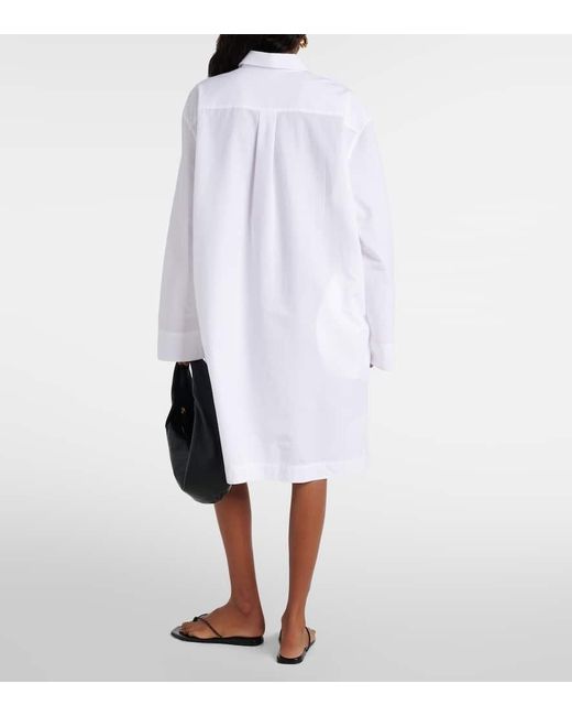 Vestido camisero oversized de algodon Totême  de color White