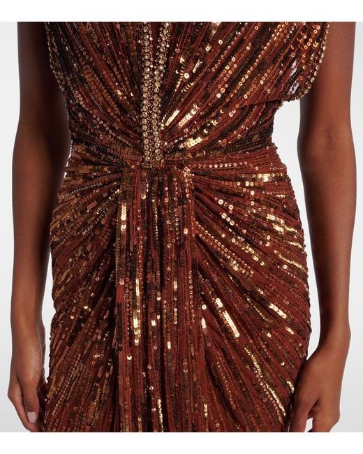 Jenny Packham Brown Robe Zola Mit Pailletten Und Kristallen