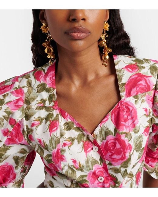 Chloé Metallic Bouquet Floral Drop Earrings